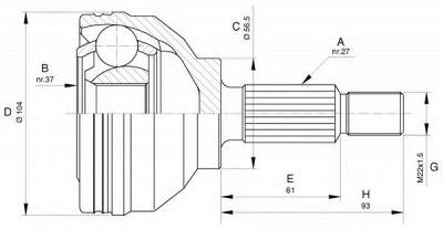 OPEN PARTS cvj562710 -  Шарнирный комплект, приводной вал